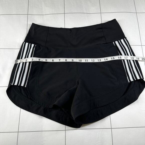 Athleta Shorts Womens 4 Black White Ascender Side Stripe Athletic Workout Gym - Picture 7 of 10
